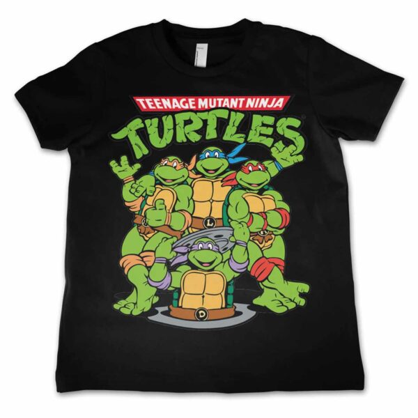 Turtles Group Sort Børne T-shirt