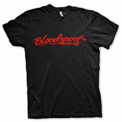 Sort T-shirt med Bloodsport logoet trykt på brystet