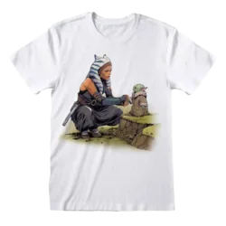 Hvid Star Wars Ahsoka and Grogu T-shirt