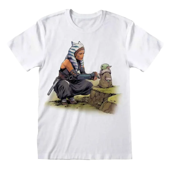 Hvid Star Wars Ahsoka and Grogu T-shirt