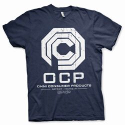 Navy blå Robocop t-shirt med OCP logoet på