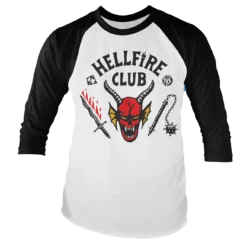 Hvid Stranger Things Hellfire Club Baseball T-shirt