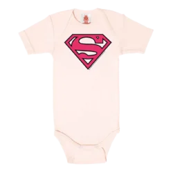 Supergirl Logo Pink Baby Body med supergirls logo på brystet