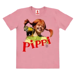 Lyserød Pippi Langstrømpe Light Pink Børne T-Shirt