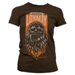Brun Chewbacca T-shirt til damer med Loyalty trykt på brystet