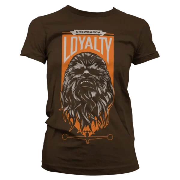 Brun Chewbacca T-shirt til damer med Loyalty trykt på brystet