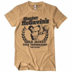 Lysebrun Golfbanens Skræk T-shirt med Shooter McGavin på