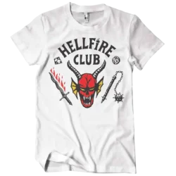 Hvid Stranger Things Hellfire Club Hvid T-shirt