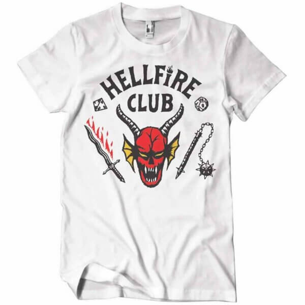 Hvid Hellfire Club T-shirt fra Stranger Things
