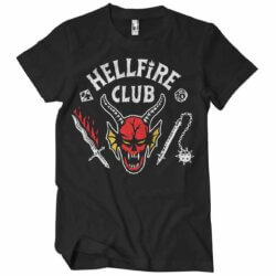 Sort Hellfire Club T-shirt fra Stranger Things