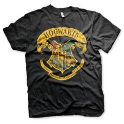 Sort Harry Potter T-shirt med Hogwarts Logoet