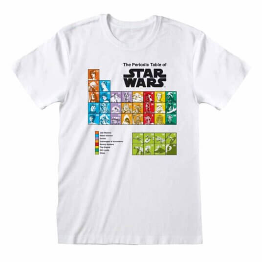 Hvid Star Wars T-shirt med det periodiske System på