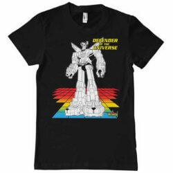 Sort Voltron T-shirt med en stor Voltron-robot på