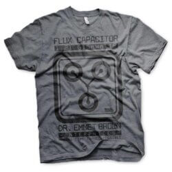 Grå Tilbage til Fremtiden T-shirt med en tegning af Flux Capacitoren