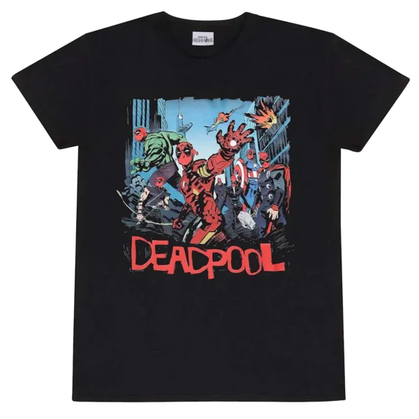 Sort Deadpool & Wolverine Avengers Spoof T-shirt