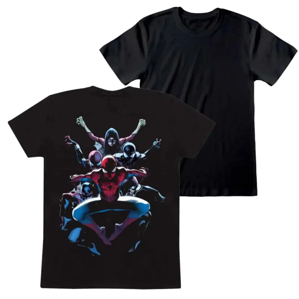 Sort Spider-Man Spider-verse Rygprint T-shirt
