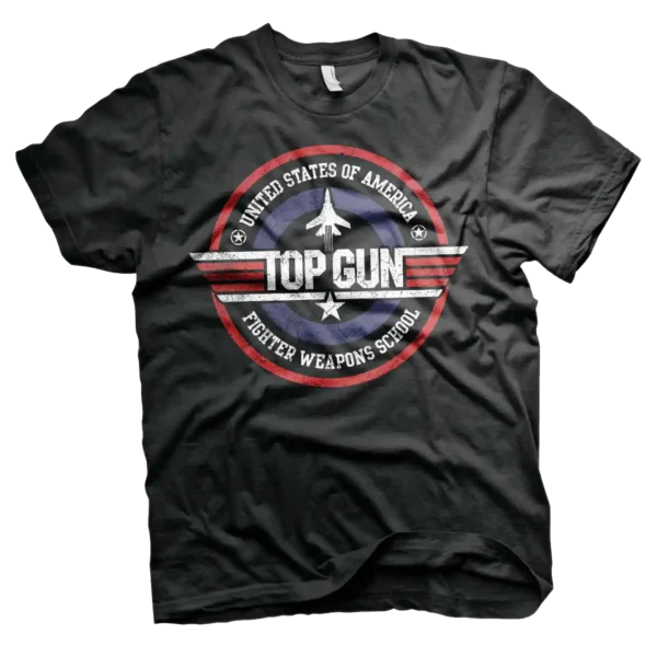 Sort Top Gun Fighter School T-shirt